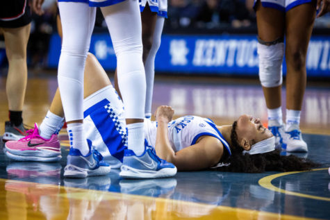 Kentucky Wildcats guard Jada Walker (11) lays in the paint during the Kentucky vs. Georgia womens basketball game on Thursday, Feb. 16, 2023, at Memorial Coliseum in Lexington, Kentucky. UK lost 50-40. Photo by Samuel Colmar | Staff