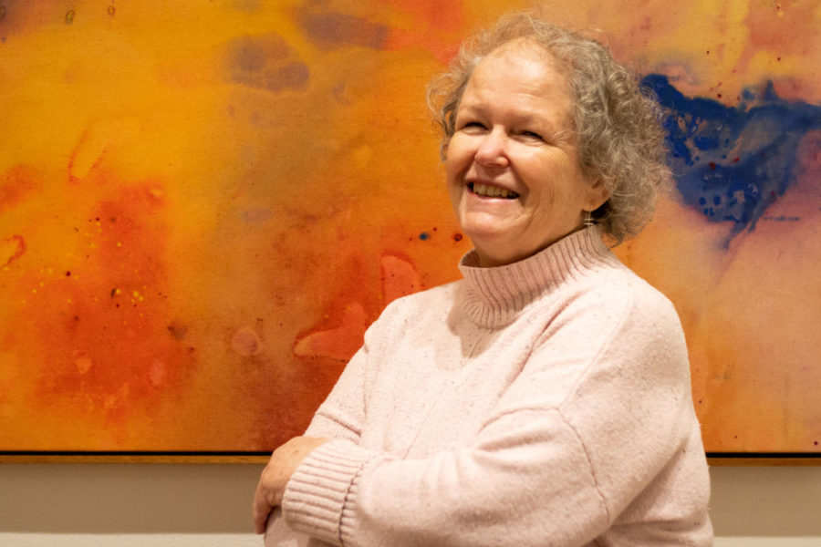 Janie Welker, curator of the UK Art Museum, poses for a photo on Monday, Feb. 13, 2023, at the UK Art Museum in Lexington, Kentucky. Photo by Brady Saylor | Staff