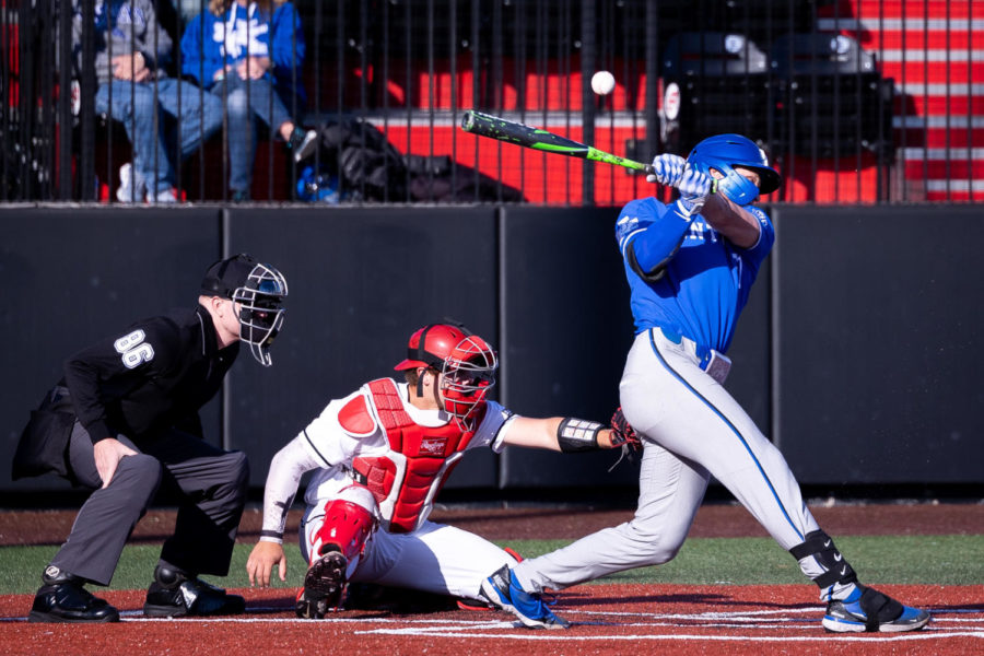 Kentucky Wildcats outfielder Jackson Gray (51) swings the bat during the No. 18 Kentucky vs. Western Kentucky baseball game on Tuesday, March 28, 2023, at Nick Denes Field in Bowling Green, Kentucky. Kentucky won 10-8. Photo by Olivia Hall | Staff