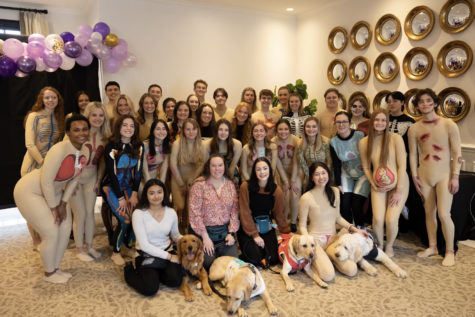 Students pose for a photo during Phi Delta Epsilon’s annual Anatomy Fashion Show on Sunday, March 6, 2023, at the Signature Club of Lansdowne in Lexington, Kentucky. Provided photo by Grant Carlsen.