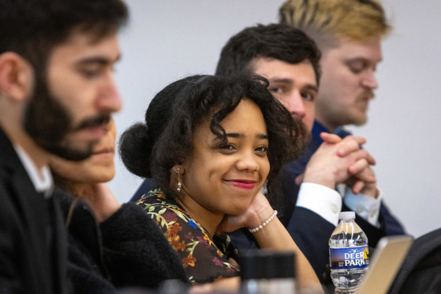 Participants listen to a speaker during the 2023 Patterson Spring Crisis Simulation on Saturday, Feb. 25, 2023, at Patterson Hall in Lexington, Kentucky. Photo by Samuel Colmar | Staff