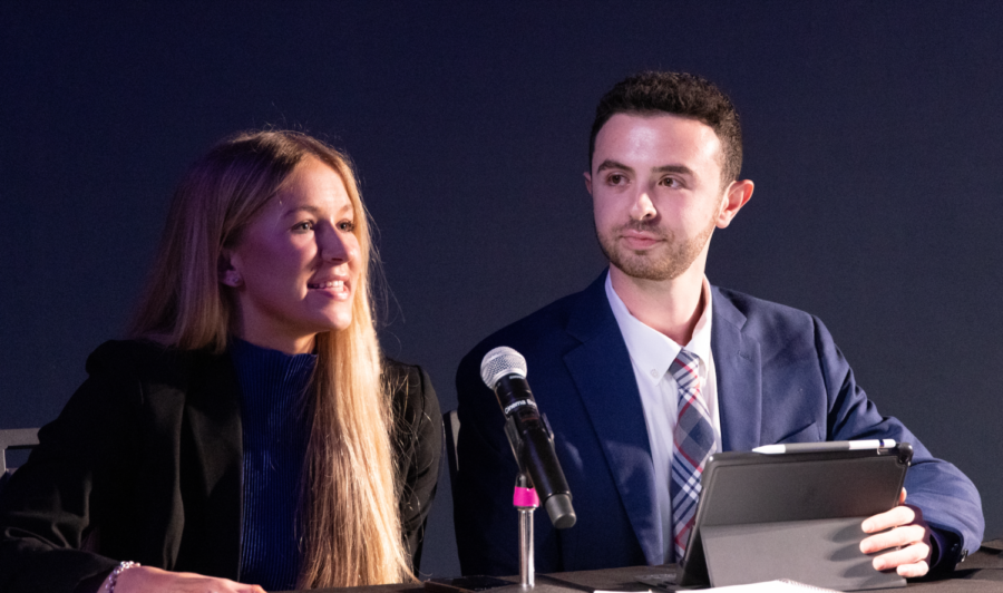 Lizzy Hornung, left, and Jason Marcus were named the 2023 student body president and vice president on March 8.