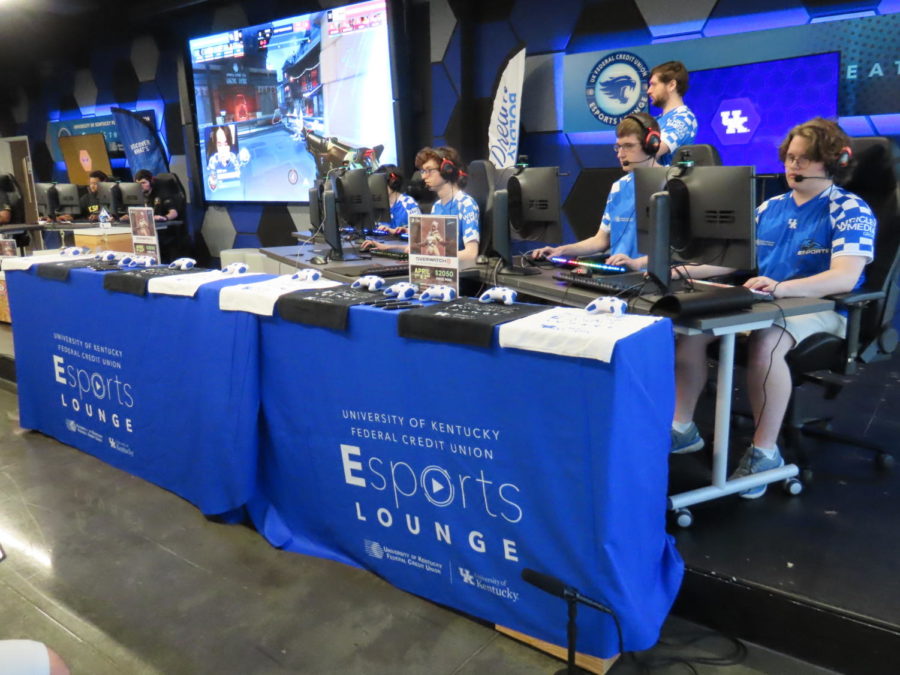 Members of the Kentucky Wildcats eSports team take on Kennesaw State in the first round of the 2023 Kentucky Overwatch LAN at The Cornerstone on April 2, 2023. UK won 2-0. | Photo provided by UKY eSports