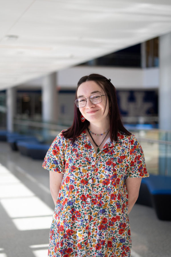 Kentucky Kernel News Editor and senior Kendall Staton poses for a portrait on Tuesday, April 11, 2023, at Gatton Student Center in Lexington, Kentucky. Photo by Carter Skaggs | Staff