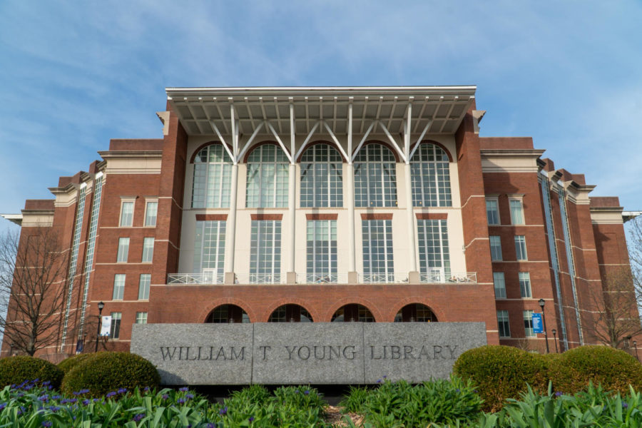 The William T. Young Library on Monday, April 4, 2022, at the University of Kentucky in Lexington, Kentucky. Photo by Travis Fannon | Staff