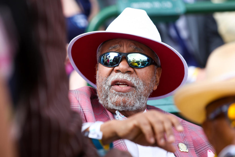 Kentucky State Senator Gerald Neal spectates during the 149th Kentucky Derby on Saturday, May 6, 2023, in Churchill Downs in Louisville, Kentucky. Photo by Samuel Colmar | Staff