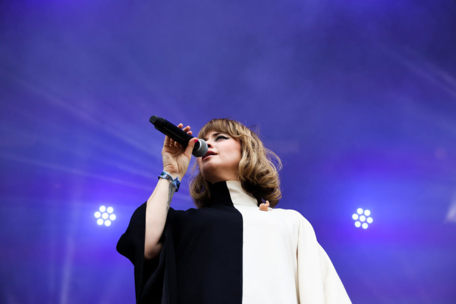 Lucius performs on Saturday, June 3, 2023, during the Railbird music festival at the Red Mile infield in Lexington, Kentucky. Photo by Abbey Cutrer | Staff