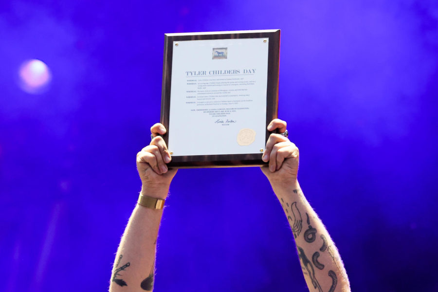 Tyler Childers Day is proclaimed on Sunday, June 4, 2023, during the Railbird music festival at the Red Mile infield in Lexington, Kentucky. Photo by Abbey Cutrer | Staff