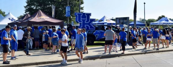People tailgate the morning of the Kentucky vs. Ball State football game on Saturday, Sept. 2, 2023 at Kroger Field in Lexington, Kentucky. Kentucky won 44-14. Photo by Kyleigh Miller | Staff