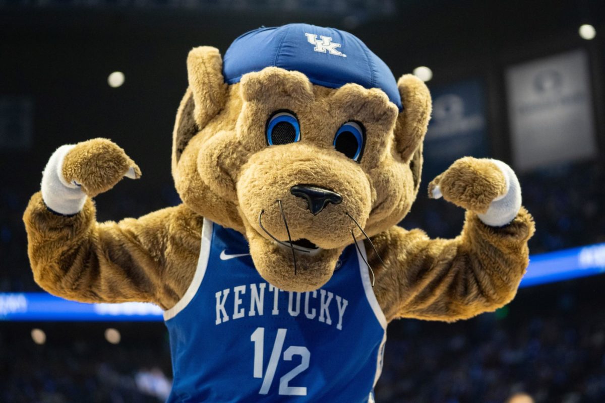 Scratch poses for a photo during Big Blue Madness on Friday, Oct. 13, 2023, at Rupp Arena in Lexington, Kentucky. Photo by Travis Fannon | Staff