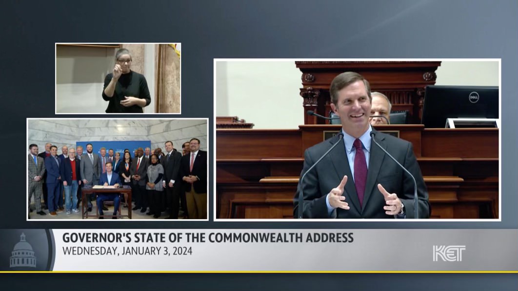 Andy Beshear delivers State of the Commonwealth Address on Jan. 3, 2023.
