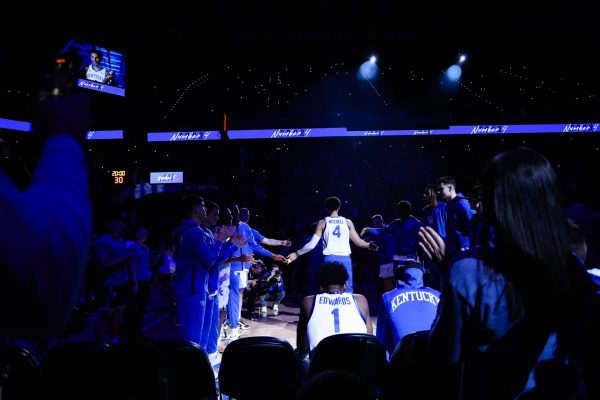 Kentucky forward Tre Mitchell is announced before the Kentucky vs. Ole Miss men’s basketball game Tuesday, Feb. 13, 2024, at Rupp Arena in Lexington, Kentucky. Kentucky won 75-63. Photo by Abbey Cutrer | Staff