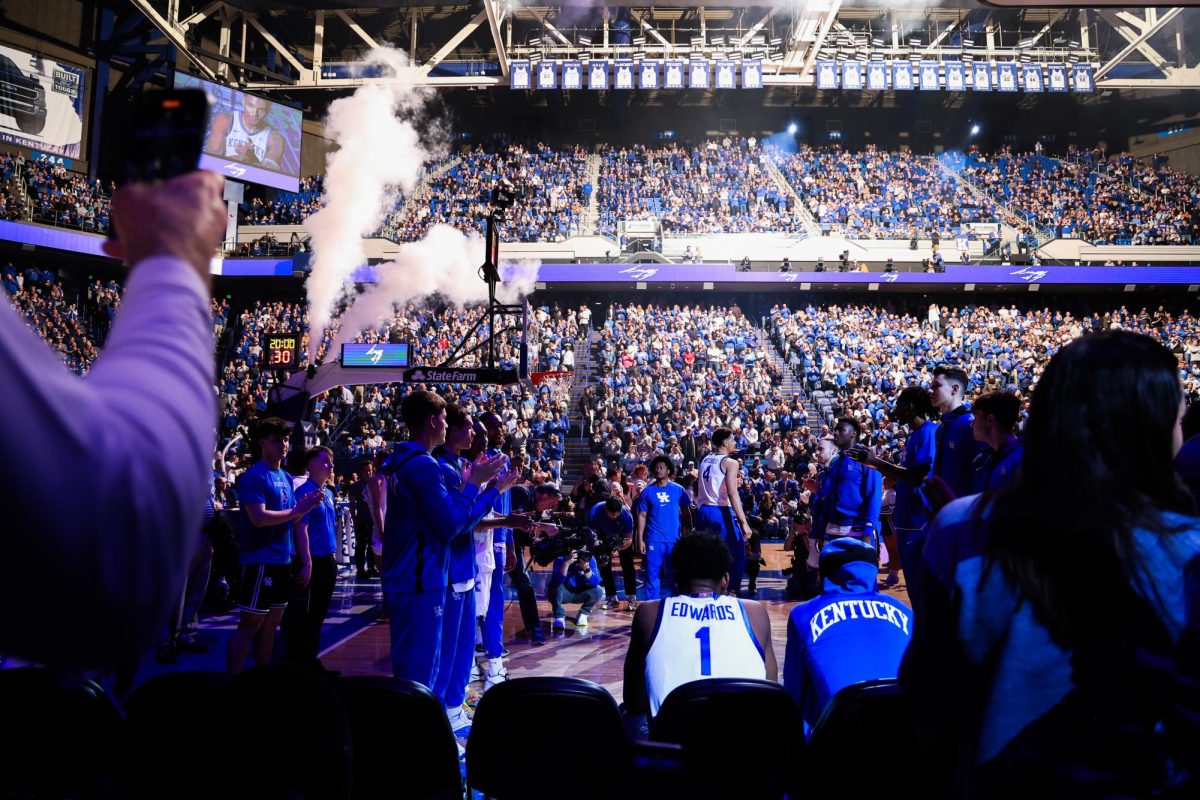 Kentucky players are announced during the Kentucky vs. Ole Miss men’s basketball game Tuesday, Feb. 13, 2024, at Rupp Arena in Lexington, Kentucky. Photo by Abbey Cutrer | Staff