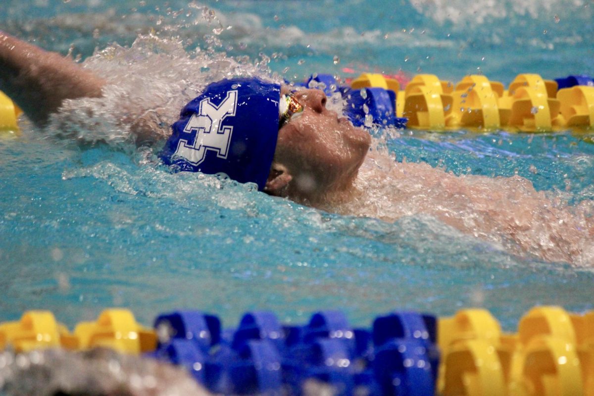 A swimmer competes during the 2024 SEC Mens and Womens Swimming & Diving Championships on Thursday, Feb. 22, 2024, at the James E. Martin Aquatic Center in Auburn, Alabama. Photo by Jenna Lifshen | Staff