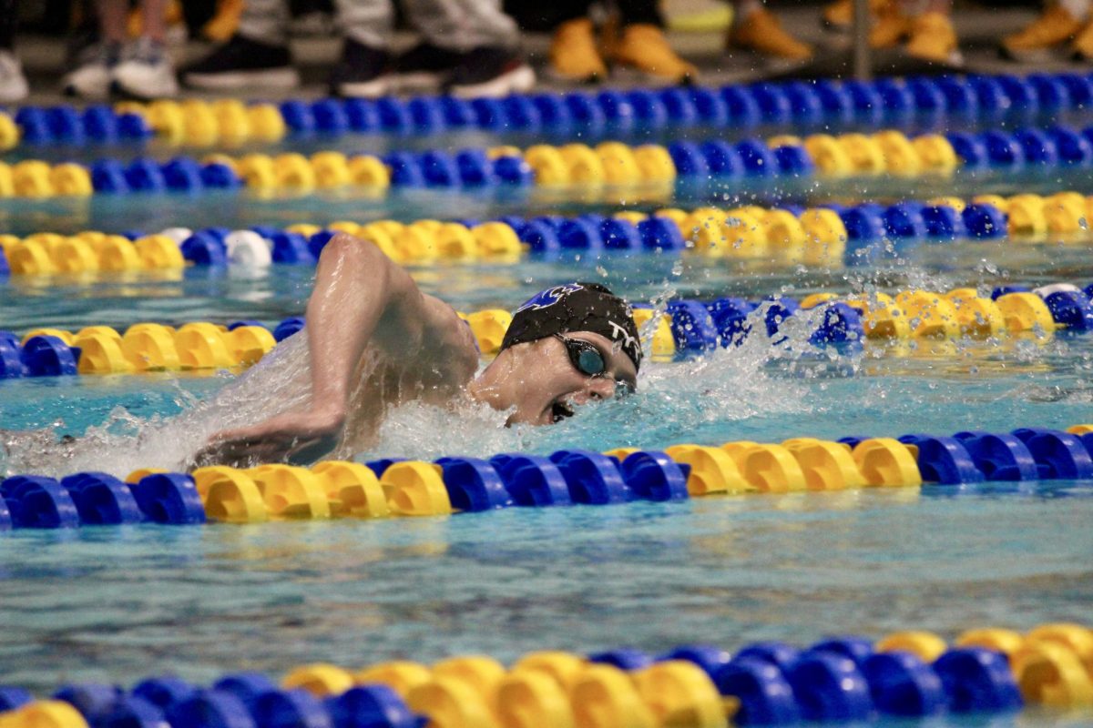 A Kentucky swimmer competes during the 2024 SEC Mens and Womens Swimming & Diving Championships on Saturday, Feb. 24, 2024, at the James E. Martin Aquatic Center in Auburn, Alabama. Photo by Jenna Lifshen | Staff