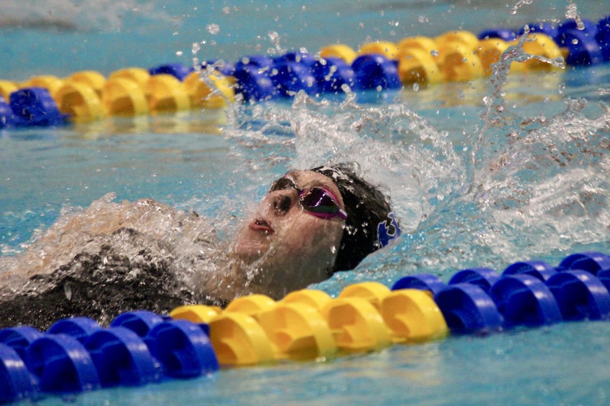 A Kentucky swimmer competes during the 2024 SEC Men's and Women's Swimming & Diving Championships on Saturday, Feb. 24, 2024, at the James E. Martin Aquatic Center in Auburn, Alabama. Photo by Jenna Lifshen | Staff