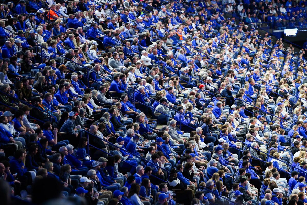 Fans fill the stands during the Kentucky vs. Florida mens’s basketball game on Wednesday, Jan. 31, 2024, at Rupp Arena in Lexington, Kentucky. Kentucky lost 94-91. Photo by Abbey Cutrer | Staff