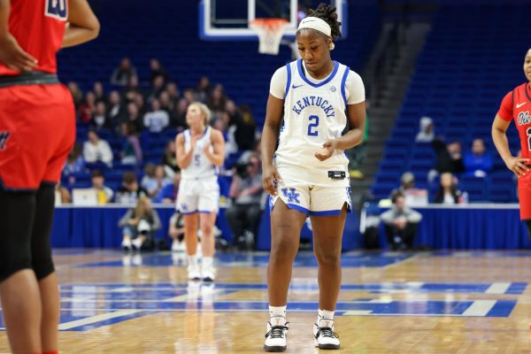 Kentucky guard Saniah Tyler during the Kentucky vs. Ole Miss women’s basketball game on Thursday, Feb. 29, 2024, at Rupp Arena in Lexington, Kentucky lost 45-75. Photo by Sydney Yonker | Staff