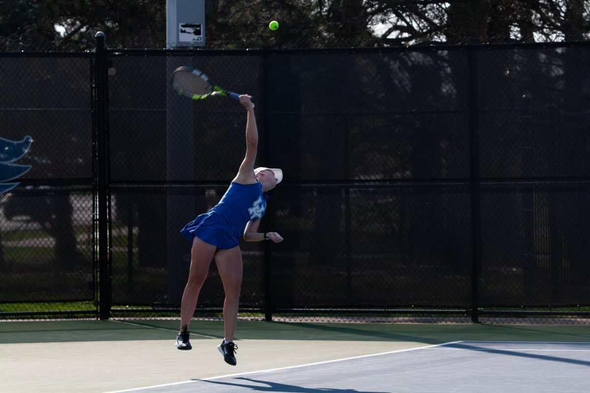 Zoe Hammond serves the ball vs Missouri on Mar. 29, 2024 in Lexington Kentucky at Hilary J. Boone Tennis Center. Kentucky won the match 4-0. 


Photo by Aidan Dillard-Hijikata | Staff