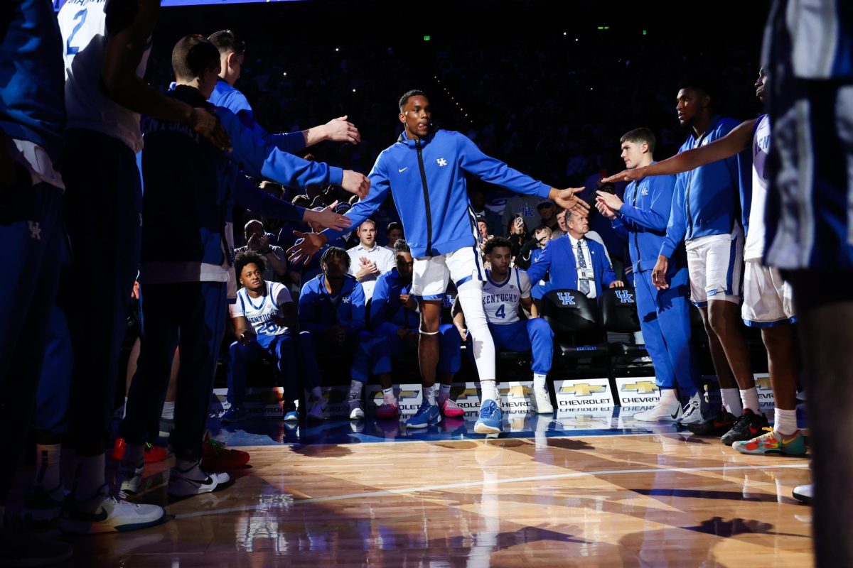 Kentucky forward Ugonna Onyenso is announced before the Kentucky men’s basketball game vs. Vanderbilt on Wednesday, March 6, 2024, at Rupp Arena in Lexington, Kentucky. Kentucky won 93-77. Photo by Abbey Cutrer | Staff