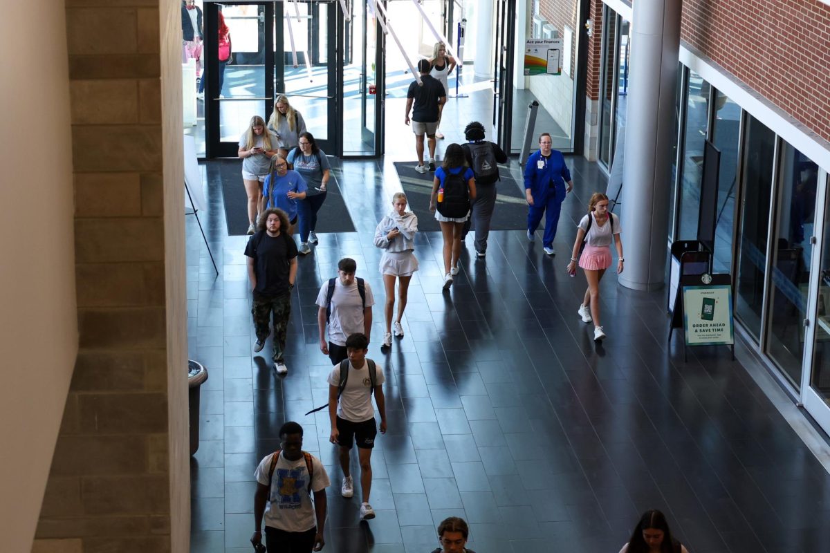 University of Kentucky students enter Gatton Student Center for the first day of classes on Monday, Aug. 26, 2024, in Lexington, Kentucky. Photo by Sydney Yonker | Staff