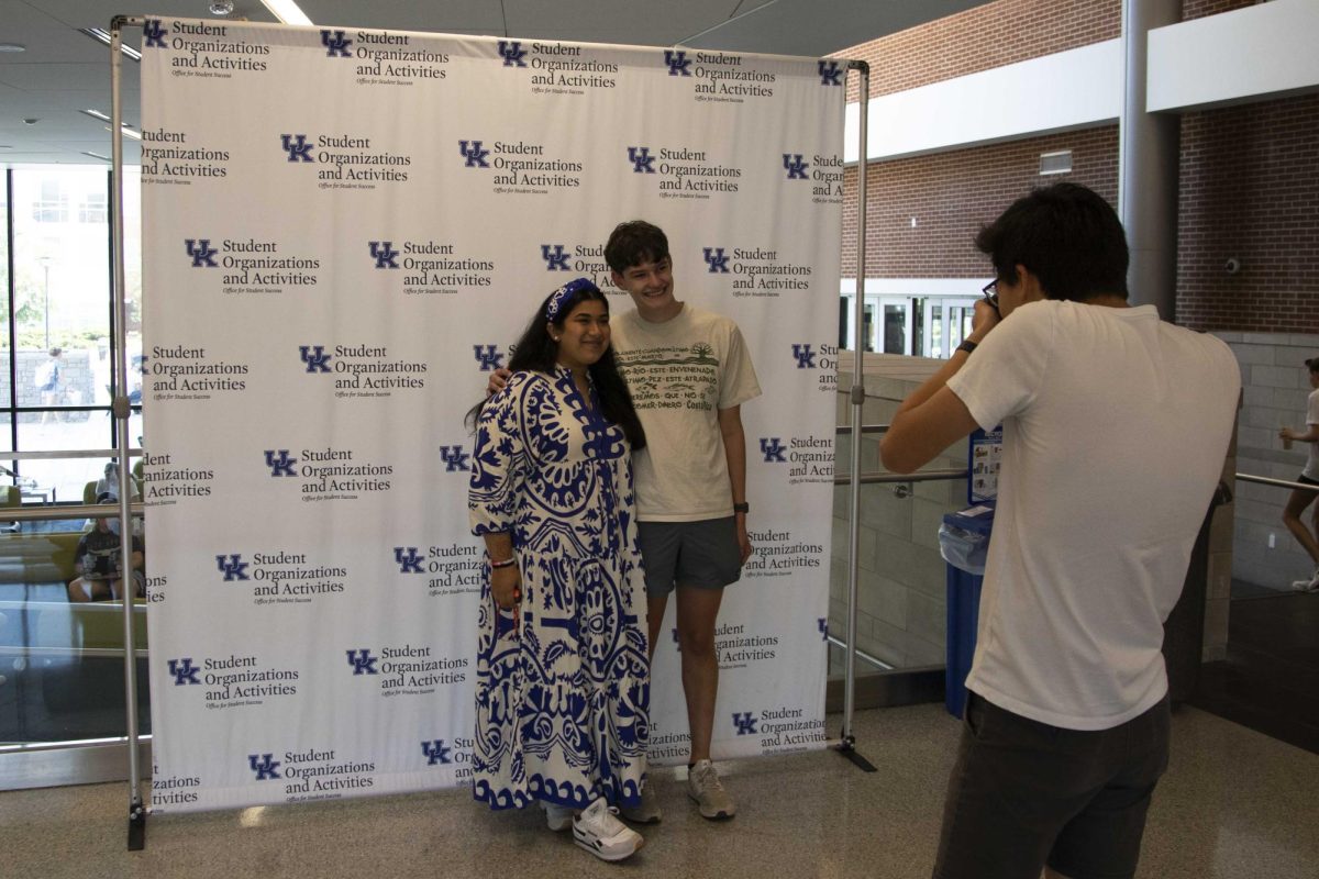 Anaya Ali, Agricultural and Medical Biotechnology Junior, and Keegyn Fields, Natural Resources and Environmental Science Junior, pose to have their picture taken in the Gatton Student Center on Monday, Aug. 26, 2024, in Lexington, Kentucky. Photo by Christian Kantosky | Staff