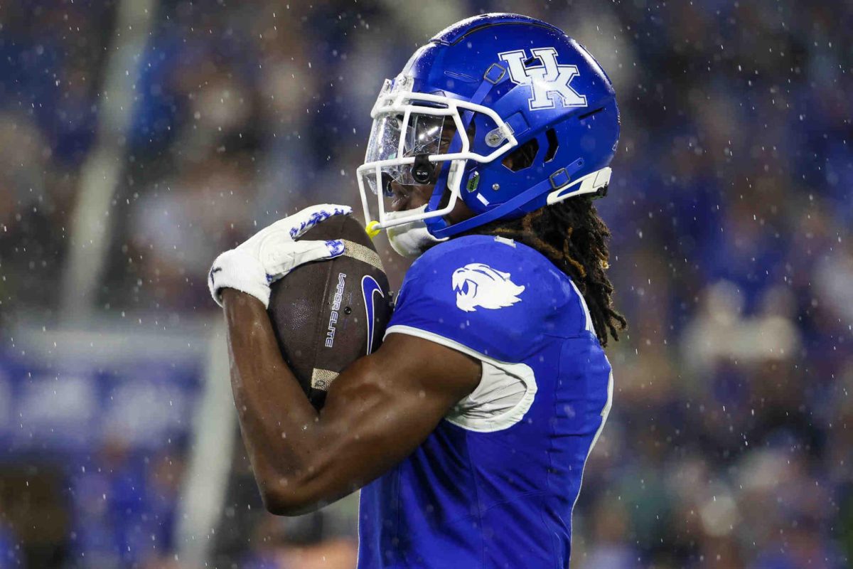 Kentucky defensive back Maxwell Hairston with the ball during the Kentucky vs Southern Miss football game on Saturday, Aug. 31, 2024, at Kroger Field in Lexington, Kentucky. Kentucky won 31-0. Photo by Sydney Yonker | Staff