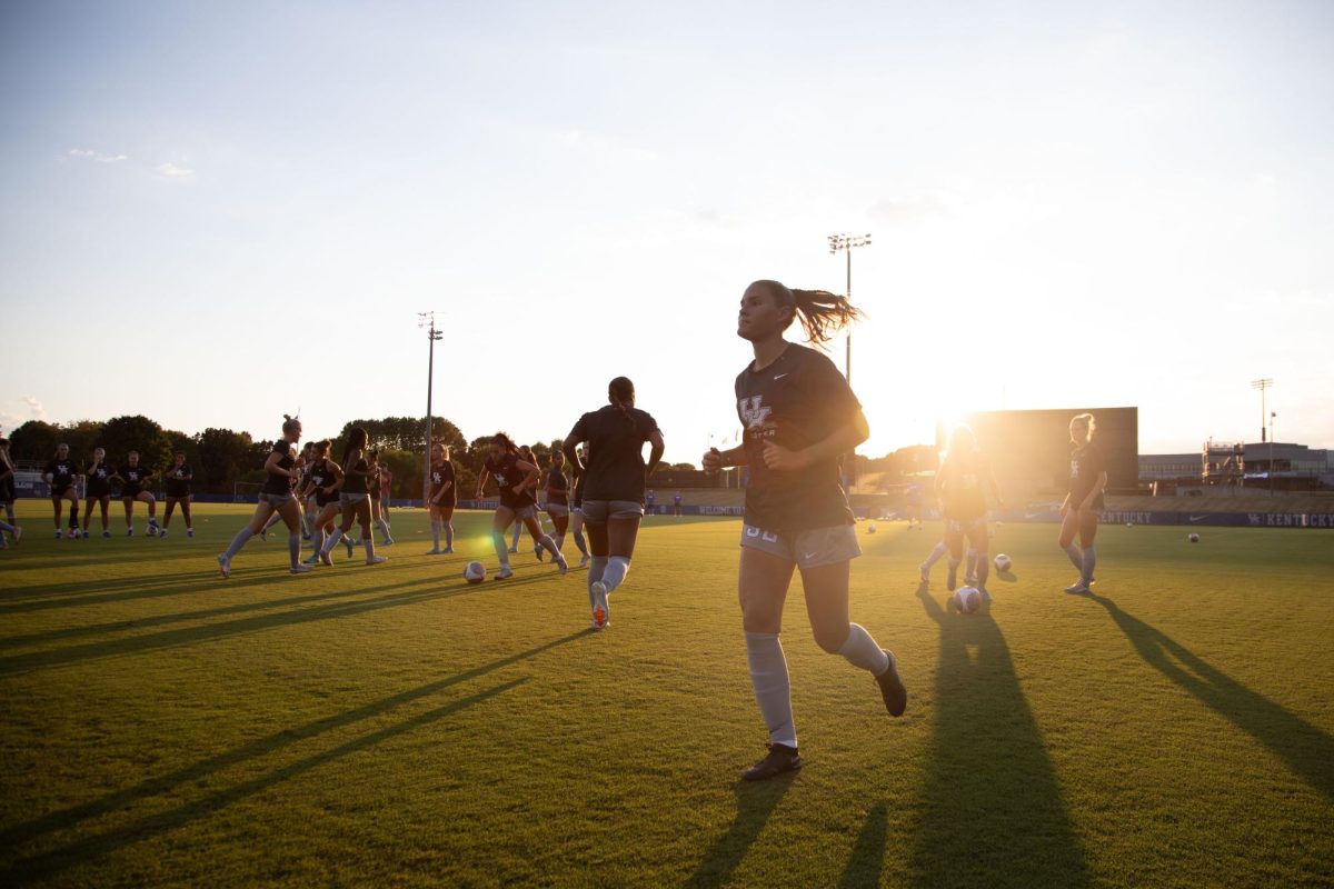 Kentucky defender, Grace Hoytink warms up for the Kentucky Women’s Soccer match vs. Florida on Thursday, Sept. 19, 2024, at Wendell and Vickie Bell Soccer Complex in Lexington, Kentucky. The teams tie 0-0. Photo by Christian Kantosky | Staff