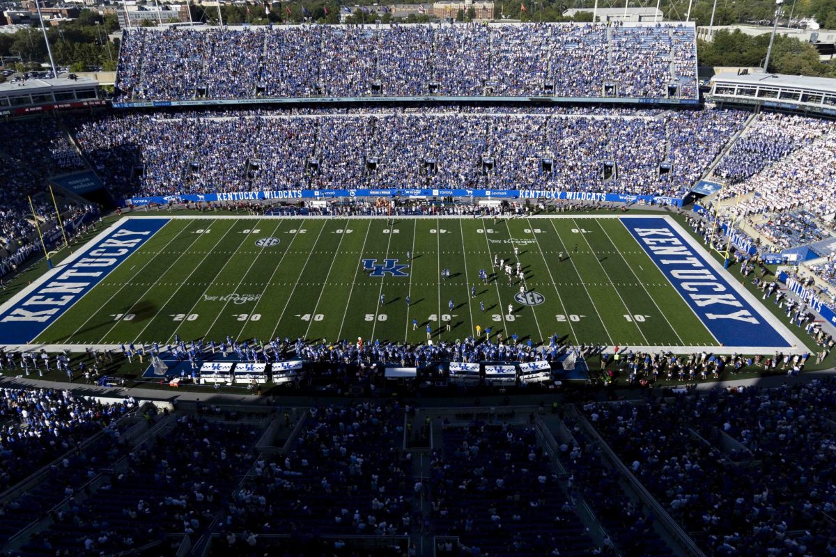 Kentucky and South Carolina return to the field after halftime during the game between Kentucky and South Carolina. Kentucky lost to South Carolina 31-6. Saturday, Sept. 7, 2024, at Kroger Field in Lexington, Kentucky. Photo by Matthew Mueller | Photo Editor