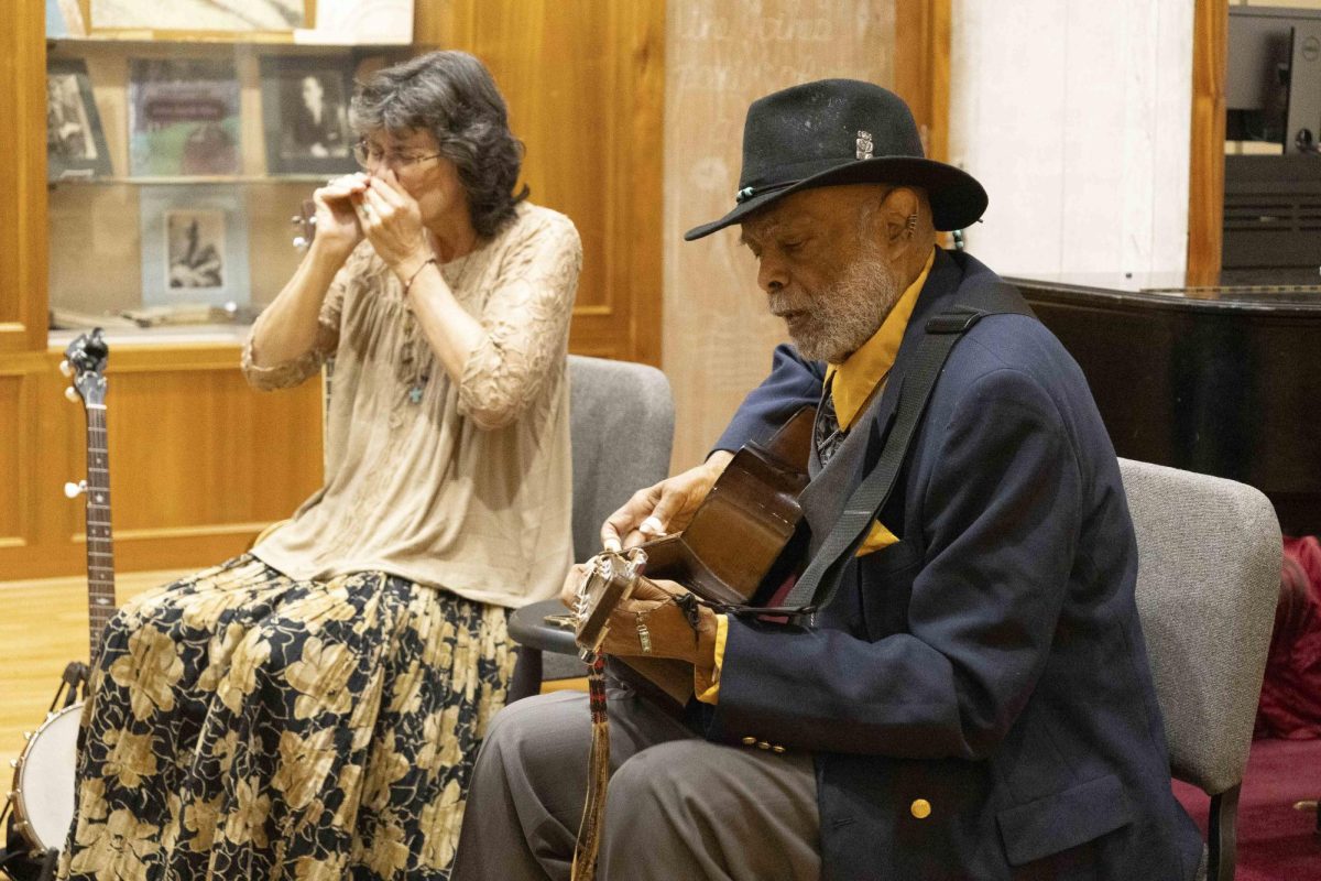 Sparky and Rhonda Rucker perform Appalachian music during Appalachia in the Bluegrass performance on Friday, Sept. 13, 2024, at John Jacobs Niles Center for American Music in Lexington, Kentucky. Photo by Josie Zoeller | Staff