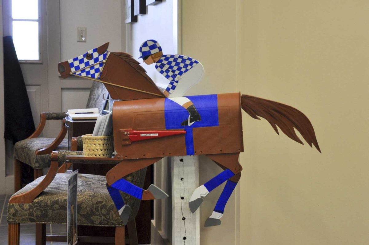 Decorations inside the main office of the Secretariat Center on Saturday, Aug. 31, 2024, at the Secretariat Center in Lexington, Kentucky. Photo by Isabella Sepahban | Staff