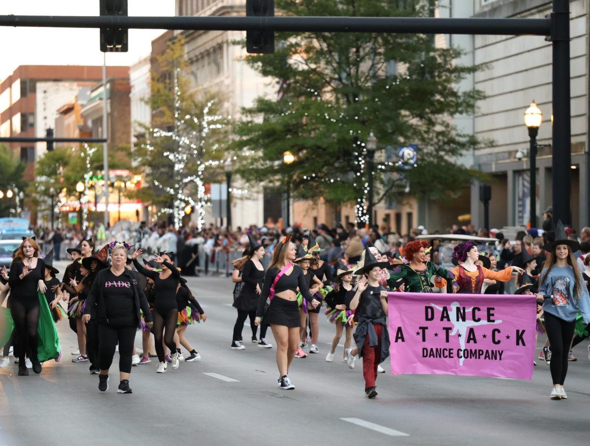 Dance Attack Dance Company dances through the Thriller parade on Sunday, Oct. 20, 2024, in downtown Lexington, Kentucky. Photo by Grace Owoeye | Staff
