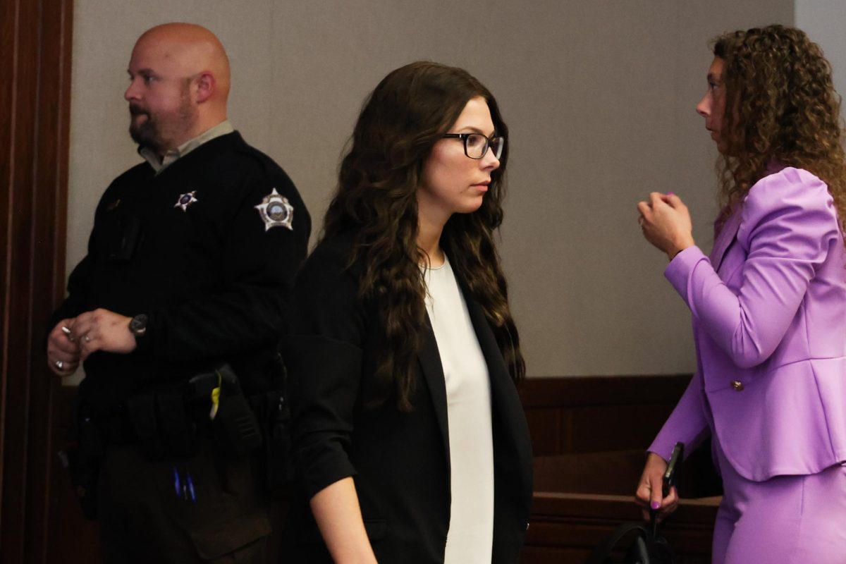 Former UK student Sophia Rosing walks into her sentencing on Thursday, Oct. 17, 2024, at the Robert F. Stephens Circuit Courthouse in Lexington, Kentucky. Rosing was sentenced to 12 months in jail for assaulting a student desk clerk in November 2022. Photo by Abbey Cutrer | Staff