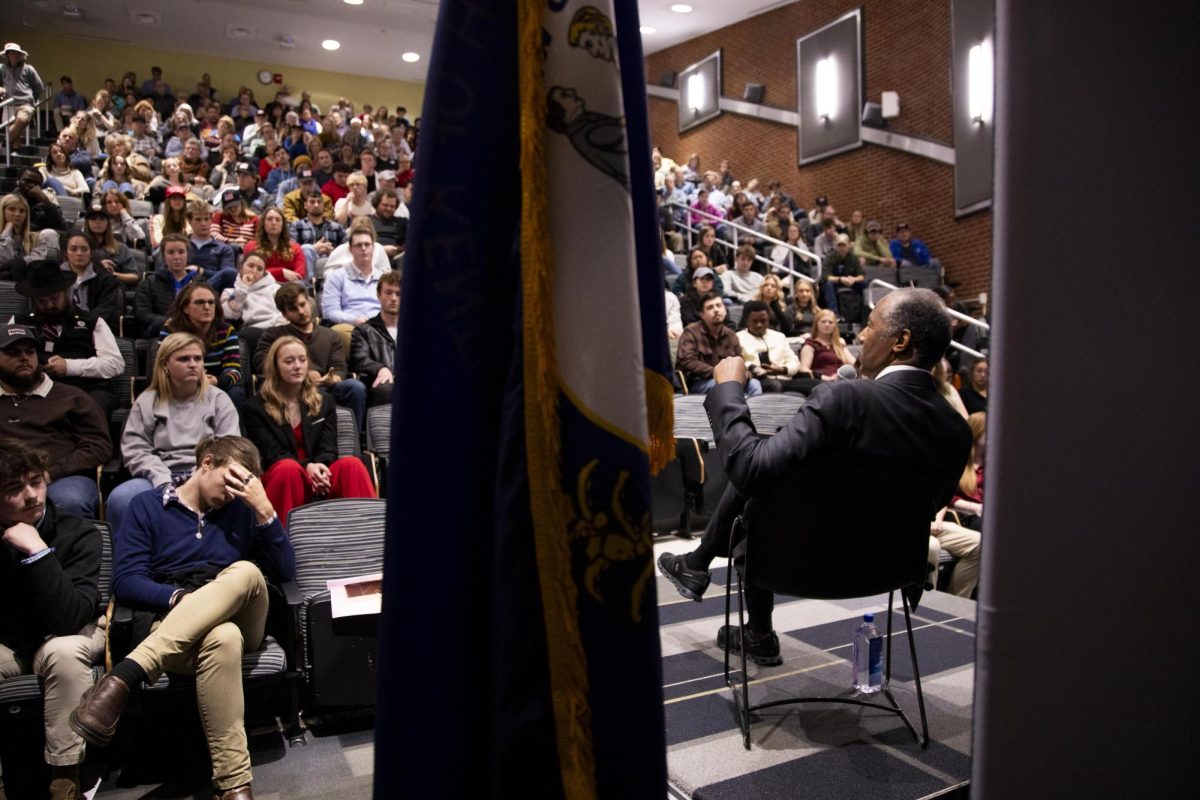 Dr. Ben Carson speaks to the crowd during Turning Point USA’s event on Wednesday, Nov. 20, 2024, at the University of Kentucky’s College of Nursing in Lexington, Kentucky. Photo by Christian Kantosky | Assistant Photo Editor