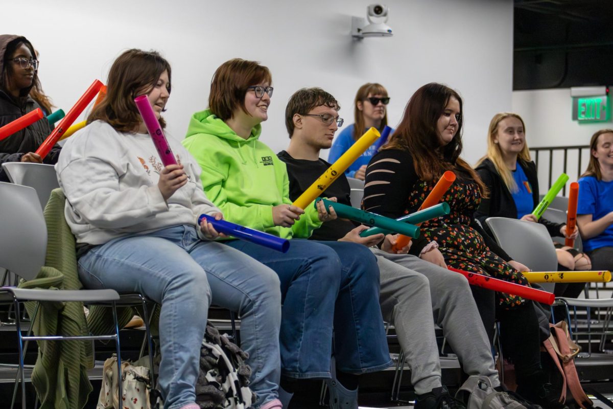 University of Kentucky students play along with BOOMCat club members at the BOOMCats Fall 2024 Performance in the Esports Lounge at the University of Kentucky in Lexington, Kentucky, on Thursday, Nov. 21, 2024. Photo by Sydney Novack | Staff
