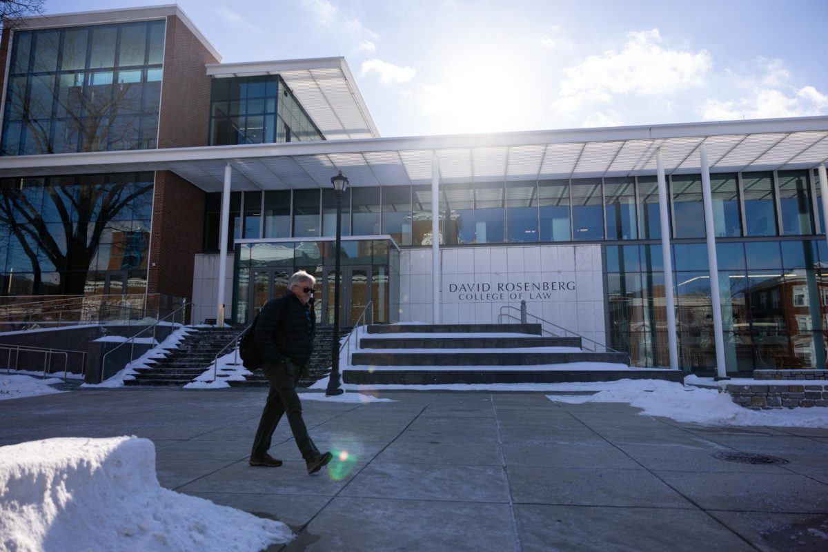 A Professor walks by the University of Kentucky’s College of Law on Monday, Feb. 20, 2025 at J. David Rosenberg College of Law in Lexington, Kentucky. Sydney Yonker | Staff