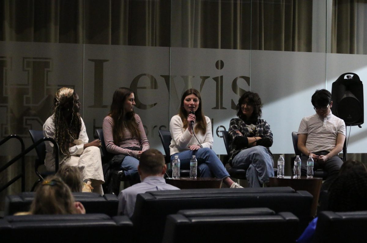  University of Kentucky students talk about their experiences in America as the children of immigrants during the Lewis Honors College Immigration Panel on Tuesday, Feb. 25, 2025 at the Lewis Honors College in Lexington, Kentucky. Photo by Isabella Sepahban | Staff