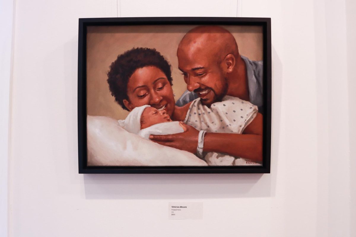 The "ART with HEART" exhibit displays work from regional artists on Feb. 20, 2025, located at the Pam Miller Downtown Arts Center in Lexington, Kentucky. Photo by Cara Raiford | Staff