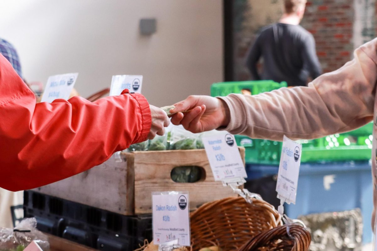 Customers shop during the Lexington Farmers Market at Greyline Station on Saturday March 8, 2025 in Lexington, Kentucky. Photo by Cara Raiford | Staff
