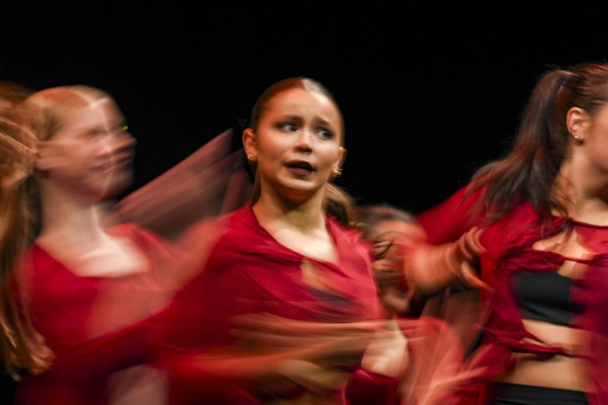 Tessa Koshkarian, center, does twirls during the UK Dance Ensemble Fall Performance on Sunday, Nov. 23, 2025, at Otis A. Singletary Center for the Arts in Lexington, Ky. Photo by Christian Kantosky | Photo Editor