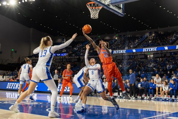 Liv McGill, No. 23 for the Florida Gators, goes for a one point shot against Kentucky on Thursday, Jan. 15, 2026, at the Historic Memorial Coliseum in Lexington, Ky. Photo by Brooke Johnson | Photo Manager