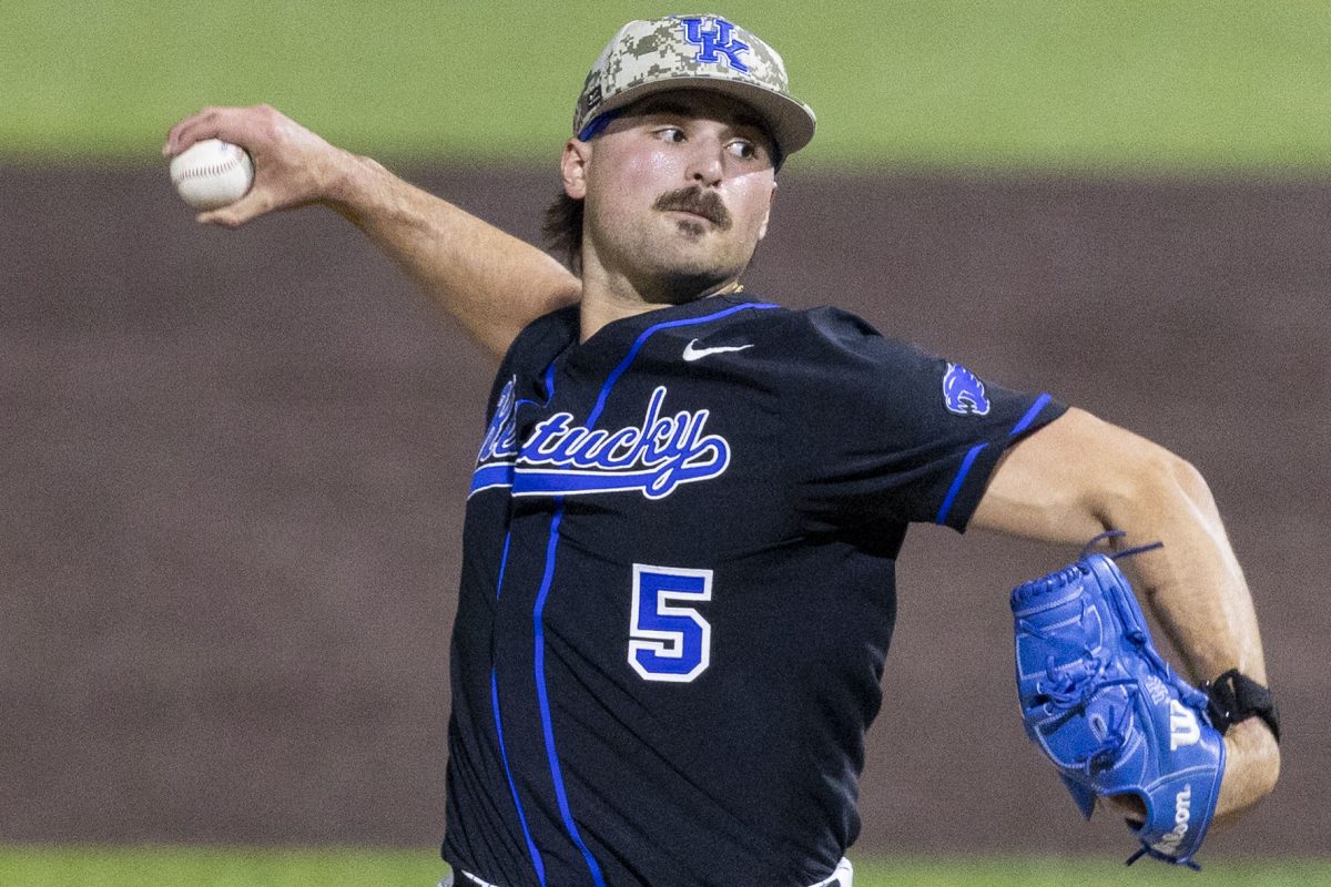Kentucky pitcher Jack Bennett throws the ball in the baseball game against The Citadel on Friday, March 6, 2026, at Kentucky Proud Park in Lexington, Ky. Kentucky won 10-5. Photo by Vincenzo Ciaramitaro | Kentucky Kernel