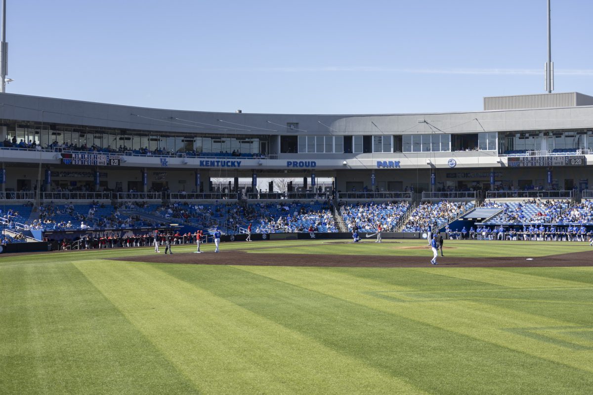 Fans watch during the baseball game against St. John’s on Saturday, Feb. 28, 2026, at Kentucky Proud Park in Lexington, Ky. Kentucky won 3-0. Photo by Kate Bonafede | Kentucky Kernel
