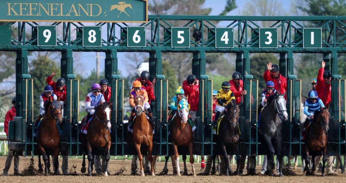 The gates open during Race 11 at Keeneland on Saturday, April 4, 2026, in Lexington, Ky. Photo by Brooke Johnson | Kentucky Kernel